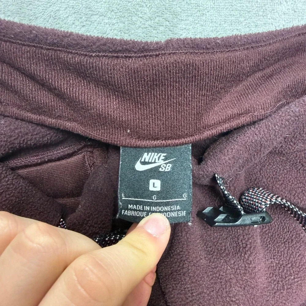 Nike SB Mens Polar Fleece Joggers Burgundy Maroon Belted Pants AQ8037-652 L